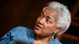 Donna Brazile Delivering A Powerful Speech Wallpaper