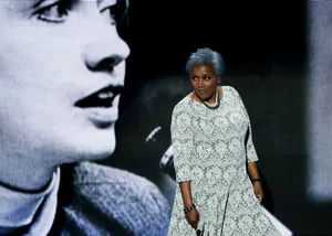 Donna Brazile Delivering A Speech Wallpaper