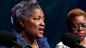 Donna Brazile Delivering An Empowering Speech Wallpaper