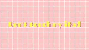 Don’t Touch My Ipad On Pink Grids Wallpaper