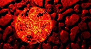 Doom 3 Red Teleportation Pentagram On The Ground Wallpaper