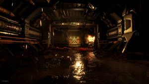 Doom 4k Laboratory Hallway Wallpaper