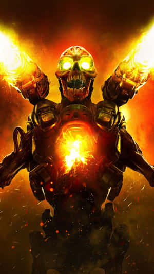 Doom Eternal Iphone Lock Screen Display Wallpaper