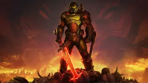 Doom Slayer In Dark Ages Wallpaper