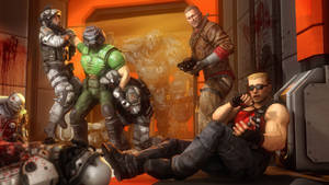 Doomguy Duke Nukem Art Wallpaper