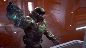 Doomguy Pistol Doom Eternal Wallpaper