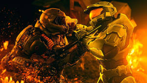 Doomguy Vs Master Chief Wallpaper