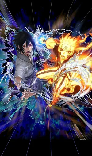 Dope Anime Naruto And Sasuke Duo Wallpaper