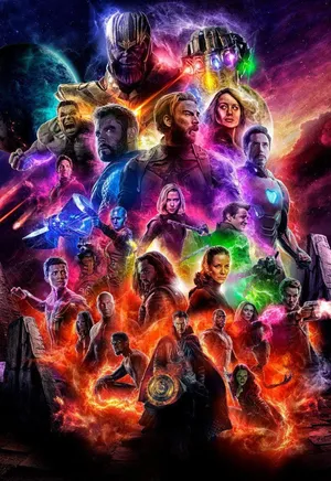 Dope Avengers Neon Colored Lights Wallpaper