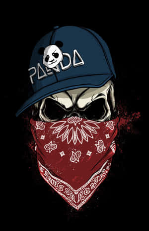 Dope Gangster Skull With Panda Cap Wallpaper