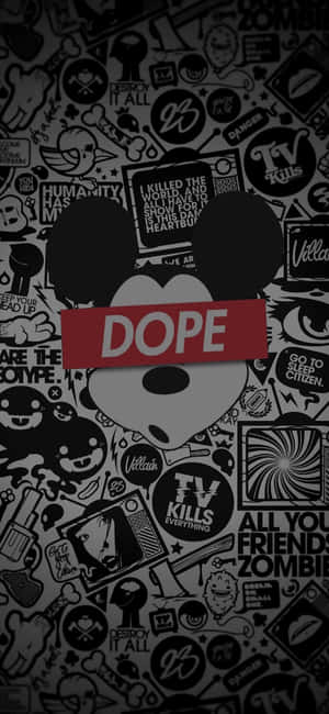 Dope_ Mickey_ Graffiti_ Background Wallpaper