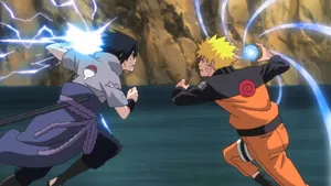 Dope Naruto Versus Sasuke Fight Still Wallpaper