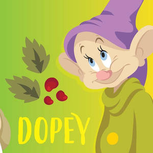 Dopey Dwarf In Green Wallpaper
