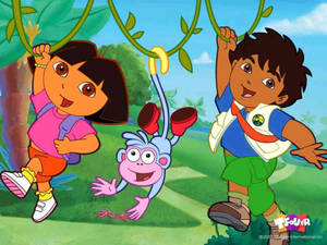 Dora The Explorer Diego Swinging Wallpaper