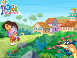 Dora The Explorer Shows Her Unending Enthusiasm For Adventure Wallpaper