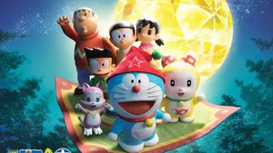 Doraemon And Nobita Magic Carpet Wallpaper
