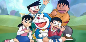 Doraemon Happy With His Friends 4k Wallpaper