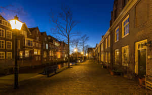 Dordrecht Historic Canal Evening Scene Wallpaper