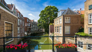 Dordrecht Historic Canal View Wallpaper