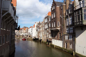 Dordrecht Historic Dutch Canal Architecture Wallpaper