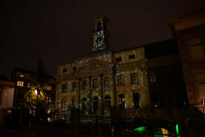 Dordrecht Town Hall Illuminatedat Night Wallpaper