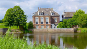 Dordrecht Waterfront Classic Dutch Architecture Wallpaper