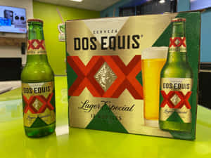 Dos Equis Beer Bottleand Packaging Wallpaper