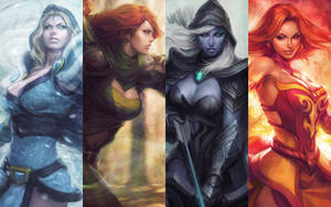 Dota 2 4k Female Mages Wallpaper