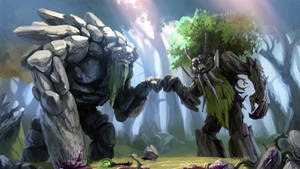 Dota 2 4k Tiny And Treant Wallpaper