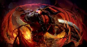 Dota 2 Flaming Axe Wallpaper