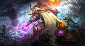 Dota 2 Invoker Unleashing His Power In Battle Wallpaper