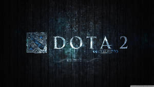 Dota 2 Logo Dark Blue Wood Wallpaper