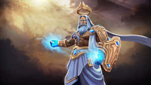 Dota 2 Zeus: The God Of Thunder In Action Wallpaper