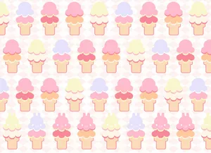 Double Scoops Of Cute Ice Cream Wallpaper