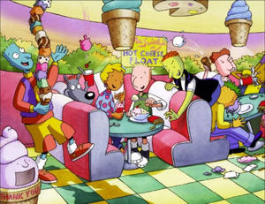 Doug In Restaurant With Friends Wallpaper