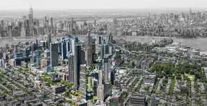 Downtown Brooklyn New York Aerial View Wallpaper