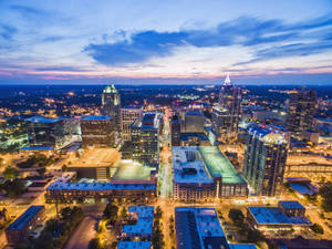 Downtown Raleigh North Carolina At Dusk Wallpaper