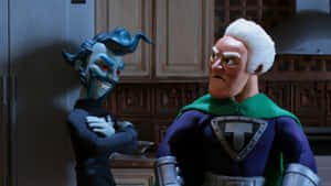 Dr. Devizo Vs Titanium Rex In Supermansion Wallpaper