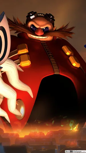 Dr Eggman Burning Fire Wallpaper