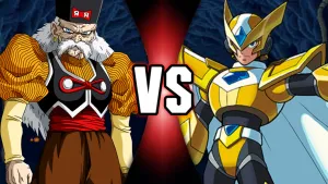 Dr Gero Versus Mega Man Battle Scene Wallpaper