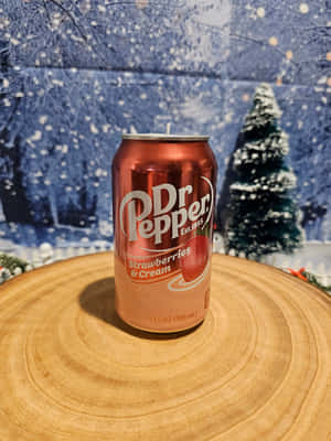 Dr Pepper Strawberries Cream Winter Backdrop Wallpaper