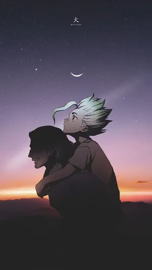 Dr Stone Kohaku Senku Stargazing Wallpaper