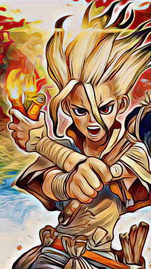 Dr Stone Senku Graphic Art Wallpaper