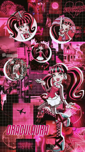 Draculaura Monster High Collage Wallpaper