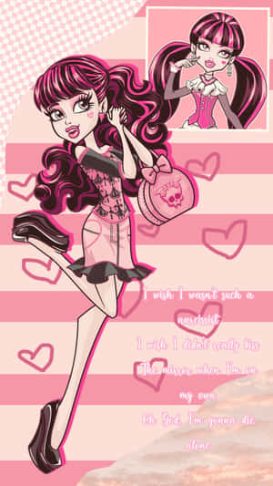 Draculaura Monster High Pink Style Wallpaper