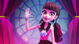 Draculaura Waving Helloin Monster High Wallpaper