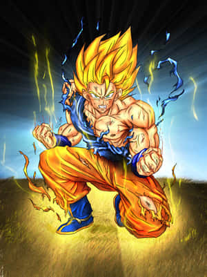 Dragon Ball Z Goku Turning Super Saiyan Wallpaper