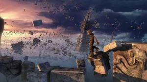 Dragon Hunters Gwizdo Standing On Rubble Wallpaper