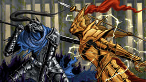 Dragon Slayer Ornstein In Battle Stance Wallpaper