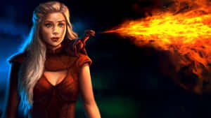 Dragon Sorceress Fire Breath Fantasy Art Wallpaper